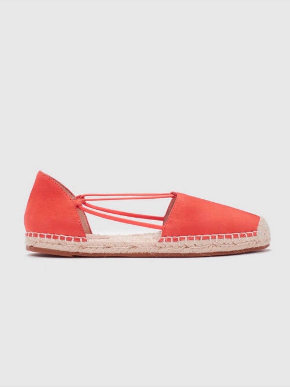 Eileen Fisher Lee Tumbled Nubuck Espadrille Sz 7 Persimmon Leather Quiet Luxury
